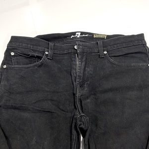 7 For All Mankind Black Denim Slimmy Jean, 34